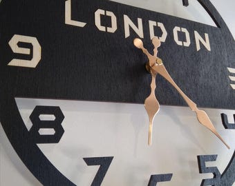 Round Time Zone Clock, City/State/Country Timezone Name 8 - 12 inch, Custom Office Clock, Worldwide Family