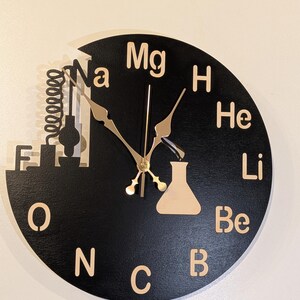 Chemistry Wall Clock 12-16 inches, Teacher Chemist Gift, Science Class Room Decor, Custom Clock image 5