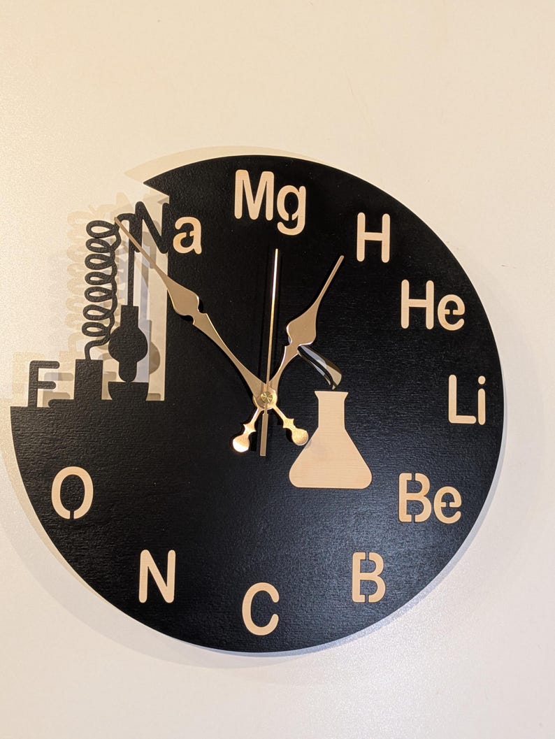 Chemistry Wall Clock 12-16 inches, Teacher Chemist Gift, Science Class Room Decor, Custom Clock image 5