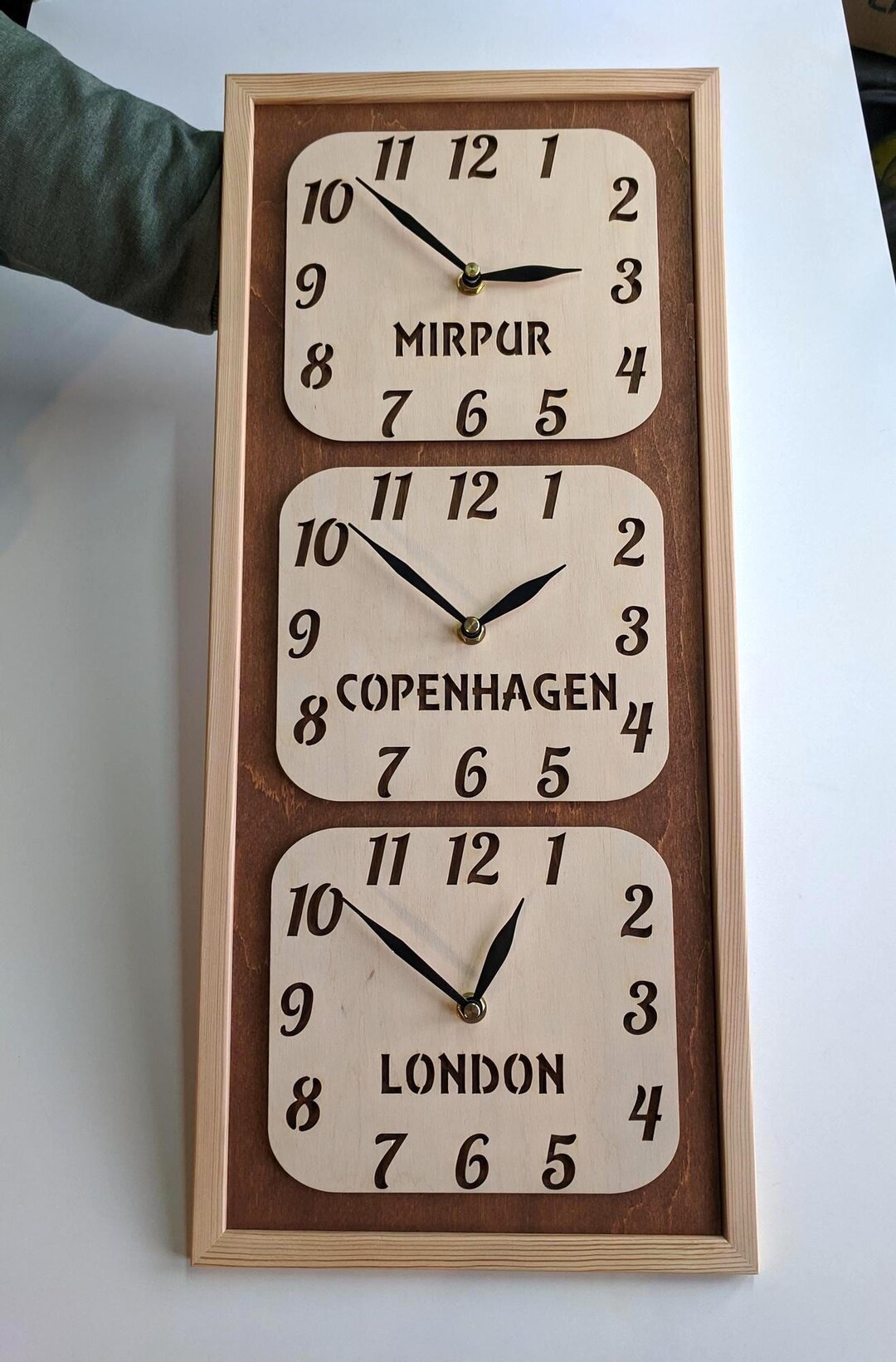 Vertical Framed Multiple World Time Zone Clock, City/state/country Sign ...