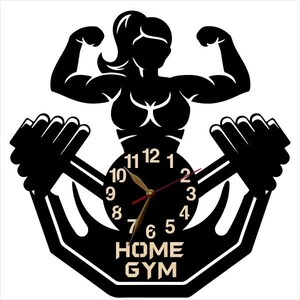 Wall Clock Bodybuilding 12-18inch, Bodybuilder Coach Gift, Powerlifter Home Gym Man Woman Woman
