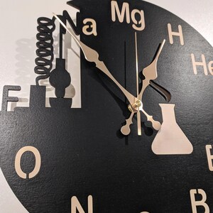 Chemistry Wall Clock 12-16 inches, Teacher Chemist Gift, Science Class Room Decor, Custom Clock image 4