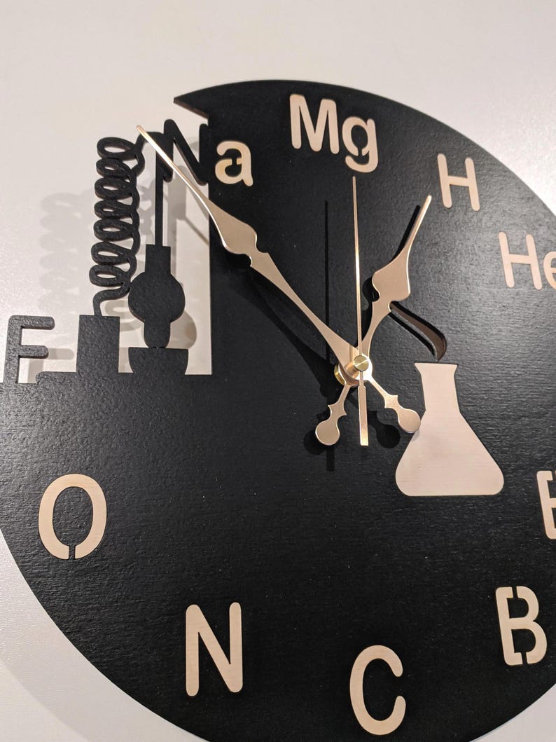 Chemistry Wall Clock 12-16 inches, Teacher Chemist Gift, Science Class Room Decor, Custom Clock image 4