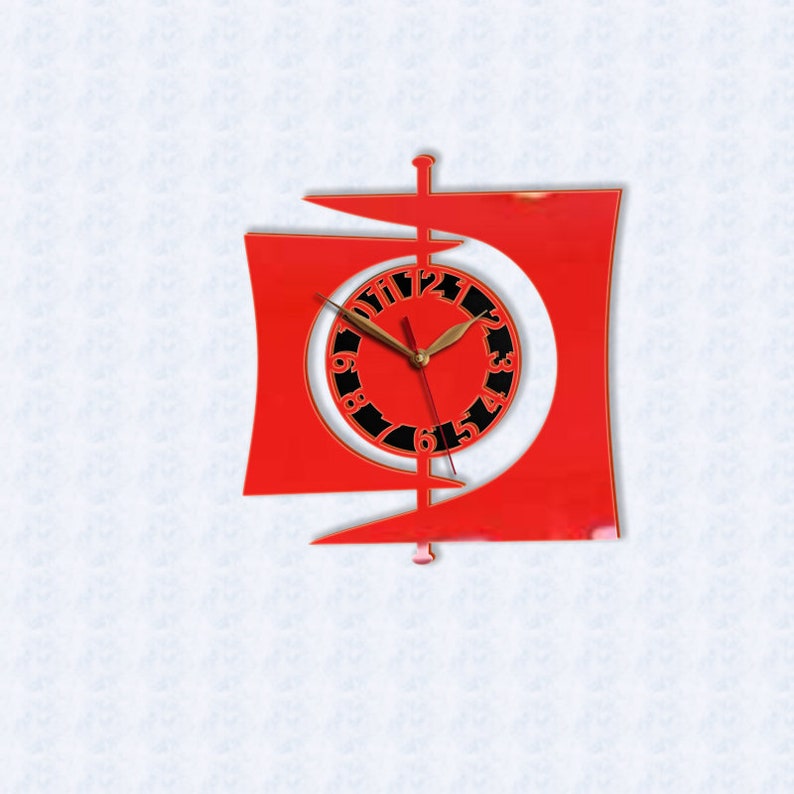 Choose Color Wall Clock Nonticking Mid Century Modern Style Etsy