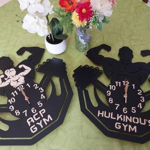 Wall Clock Bodybuilding 12-18inch, Bodybuilder Coach Gift, Powerlifter Home Gym Man Woman image 2