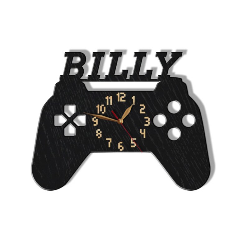 Wall Clock Game Console Non-ticking, Gamer Gift, Joystick, Teens Game Zone, Gaming Room Wall Art Decor, Wooden 12-18 inch image 5