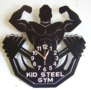 Wall Clock Bodybuilding 12-18inch, Bodybuilder Coach Gift, Powerlifter Home Gym Man Woman image 7