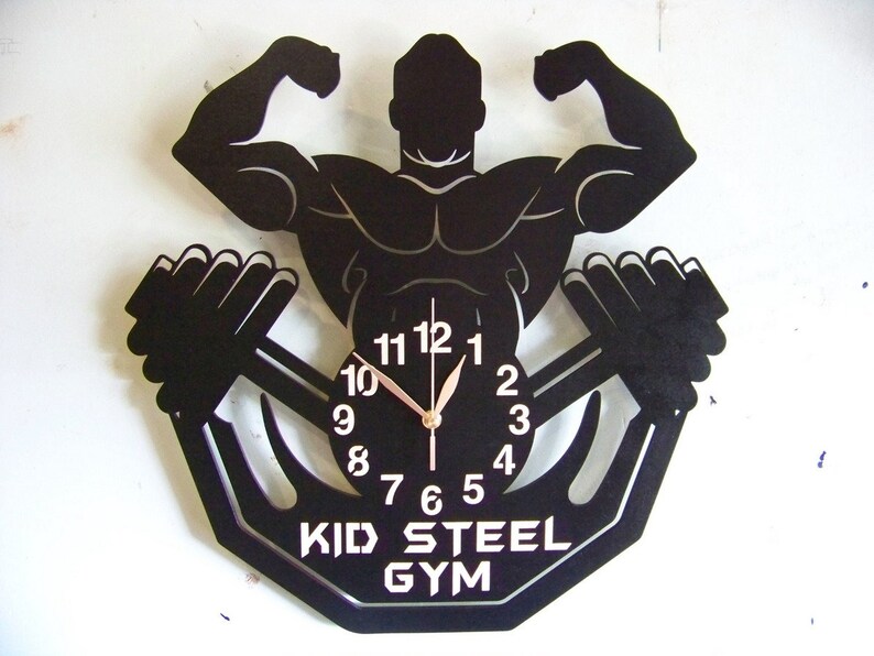 Wall Clock Bodybuilding 12-18inch, Bodybuilder Coach Gift, Powerlifter Home Gym Man Woman image 7