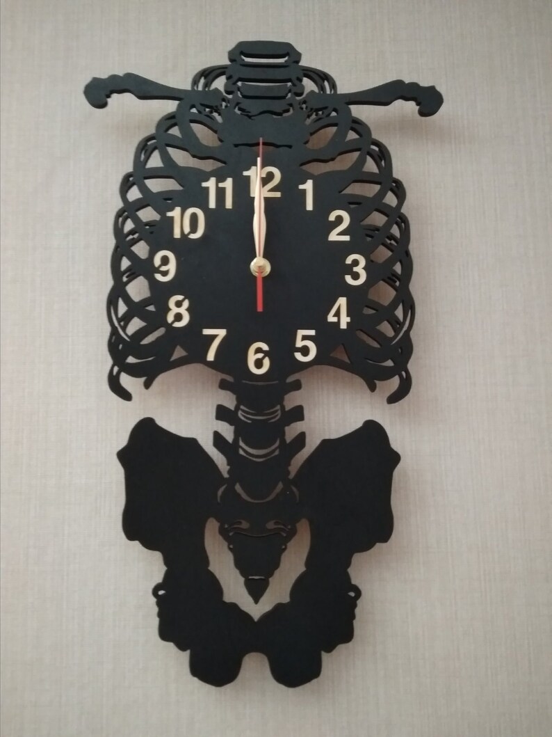 Wall Clock Human Skeleton Med Student Anatomist Gift Bones BIG Etsy