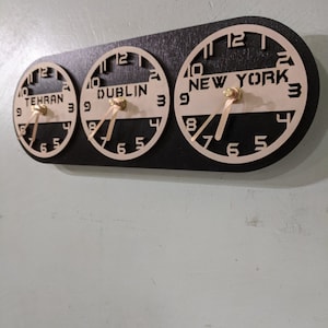 Time Zone Wall Clock, City/state/country Sign, World Clock, Office ...