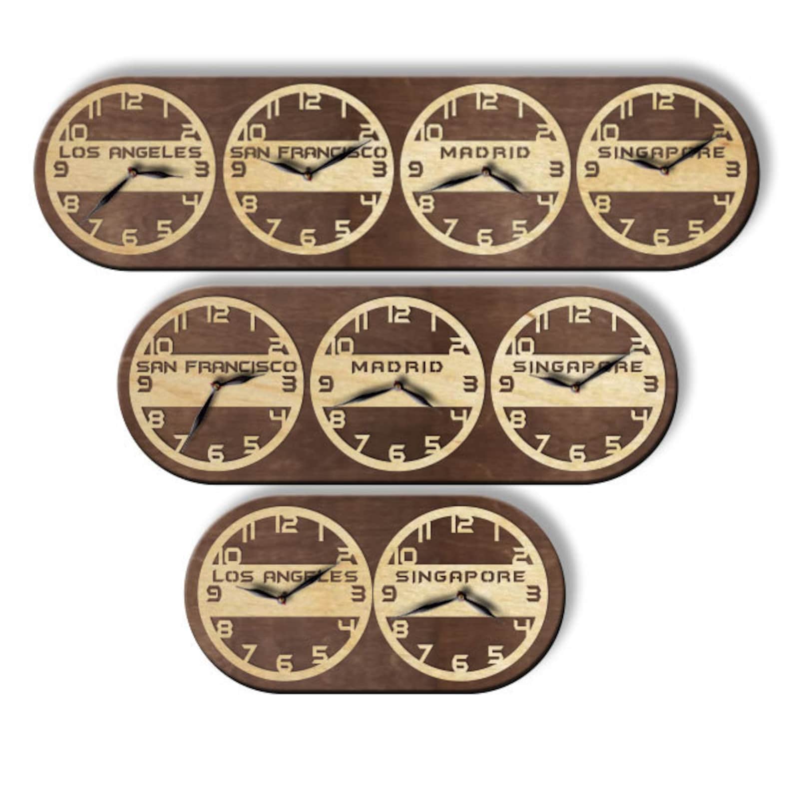 Time Zone Wall Clock City/state/country Sign World Clock Etsy