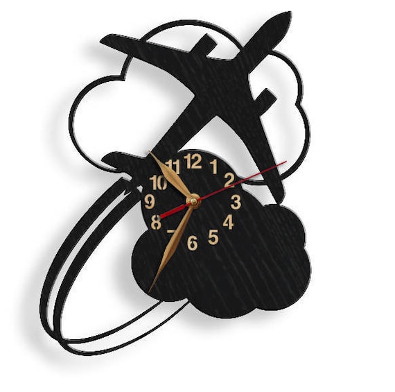 Wall Clock Airplane Aircraft Pilot, Stewardess Gift BIG Non