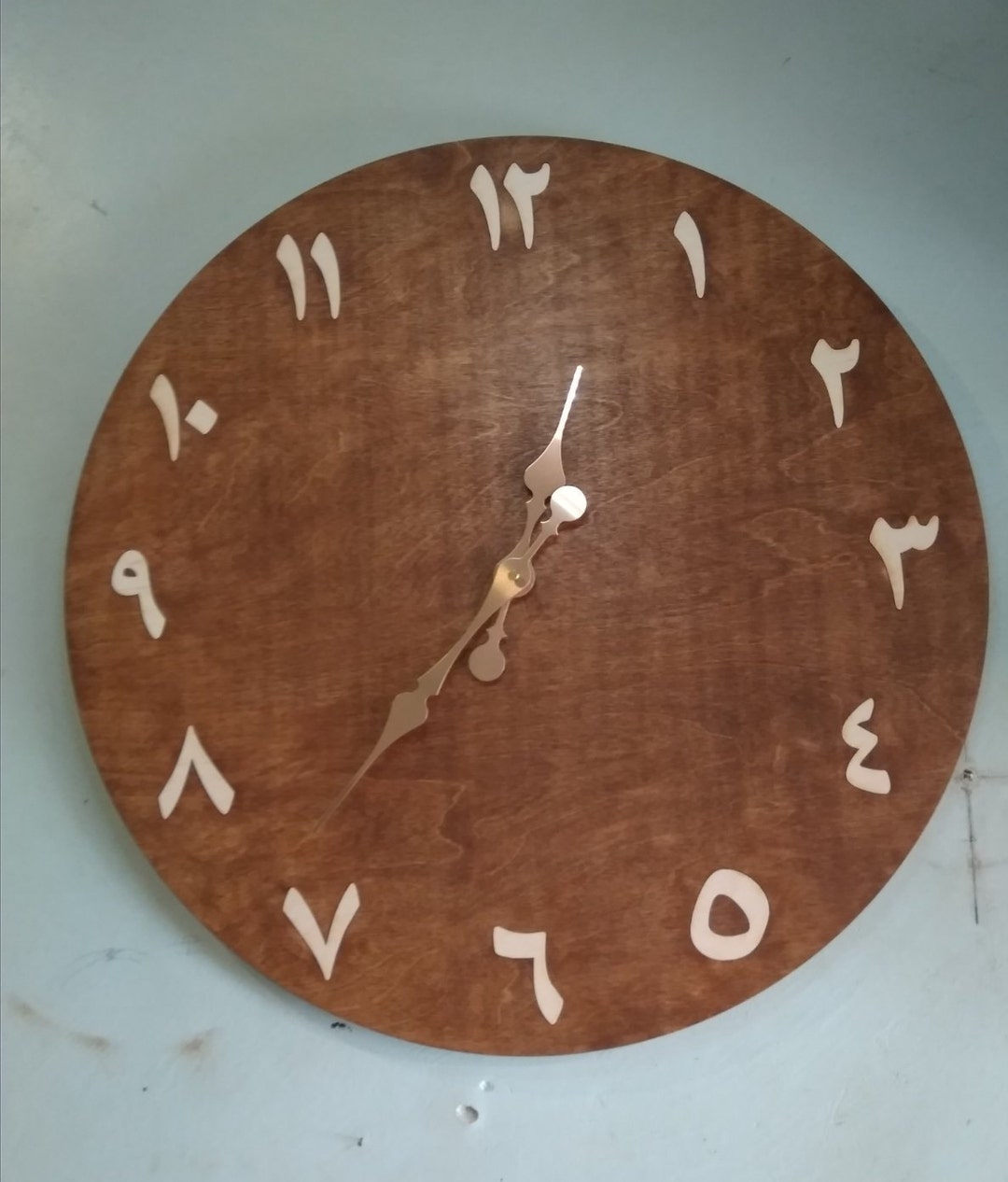Clock Arabic Numbers, Wood Non-ticking Wall Clock LARGE 12-18-24 Inch ...
