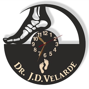 Wall Clock Podiatrist Room BIG 12-18inch Non-ticking, Podiatry Doctor gift, LARGE Wall Art Clinic Decor Gift #252