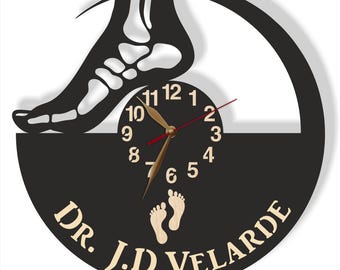 Wall Clock Podiatrist Room BIG 12-18inch Non-ticking, Podiatry Doctor gift, LARGE Clinic Decor