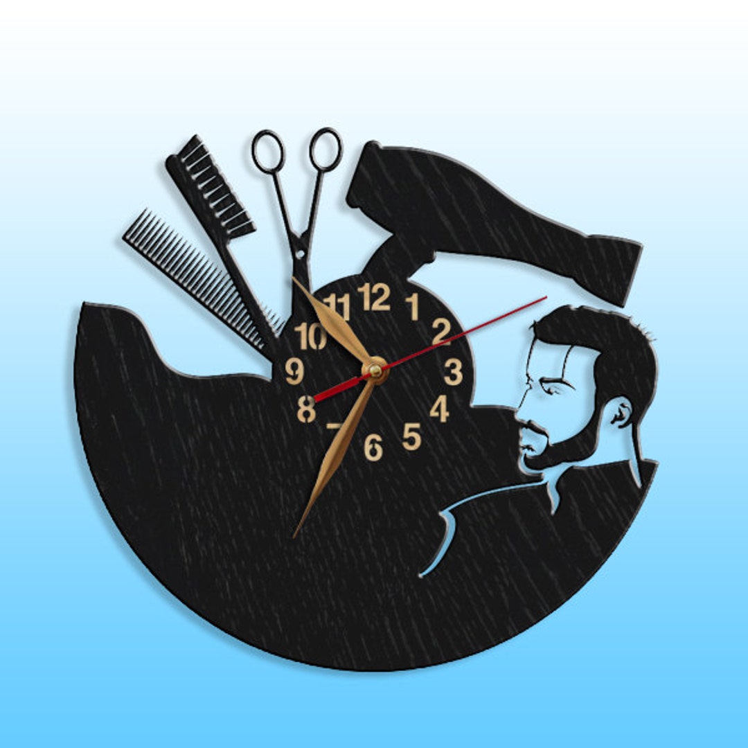 Hairstylist Personalized Big Wood Clock Barber Shop BIG Wall Etsy