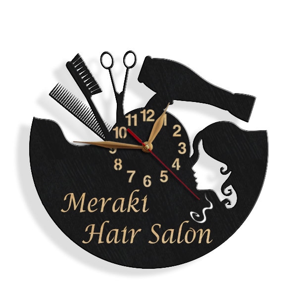 Horloge murale Salon de beauté, coiffeur, Wall Art Decor LARGE 18 ou 12 pouces, salon de coiffure #85