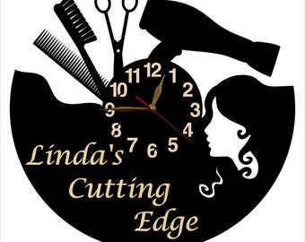 Wall Clock Beauty Salon, Hair styler, Wall Art Decor LARGE 18 or 12 inch, Hairdresser Parlor #85