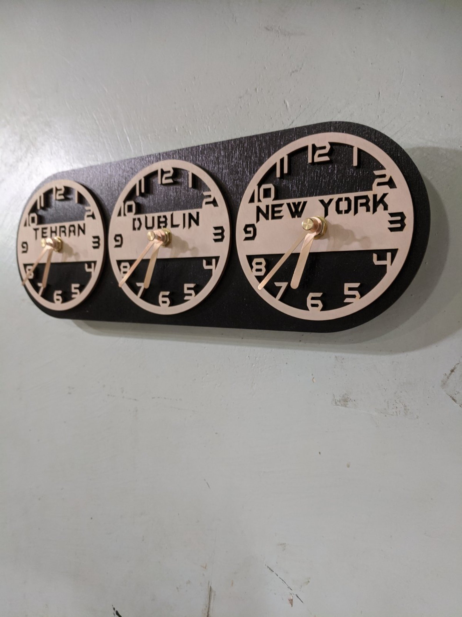 Time Zone Wall Clock City/State/Country Sign World Clock Etsy