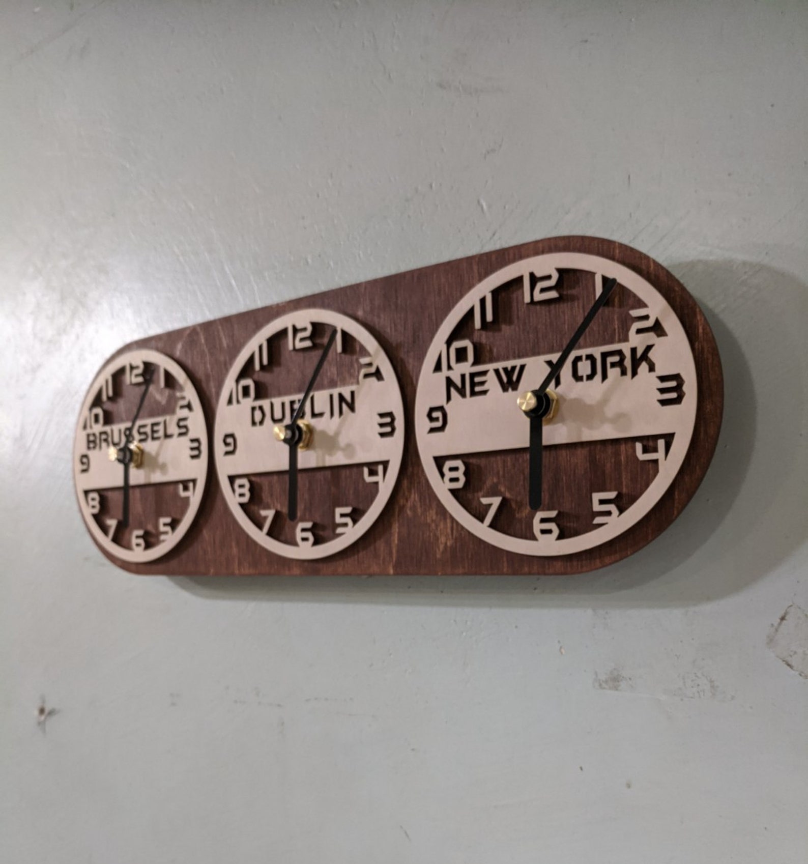 Time Zone Wall Clock City/State/Country Sign World Clock Etsy