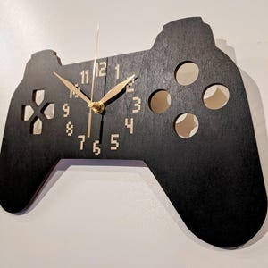 Wall Clock Game Console Non-ticking, Gamer Gift, Joystick, Teens Game Zone, Gaming Room Wall Art Decor, Wooden 12-18 inch 18", NO Personalize