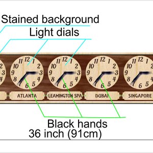 Framed Multiple World Time Zone Clock, City/state/country Sign ...