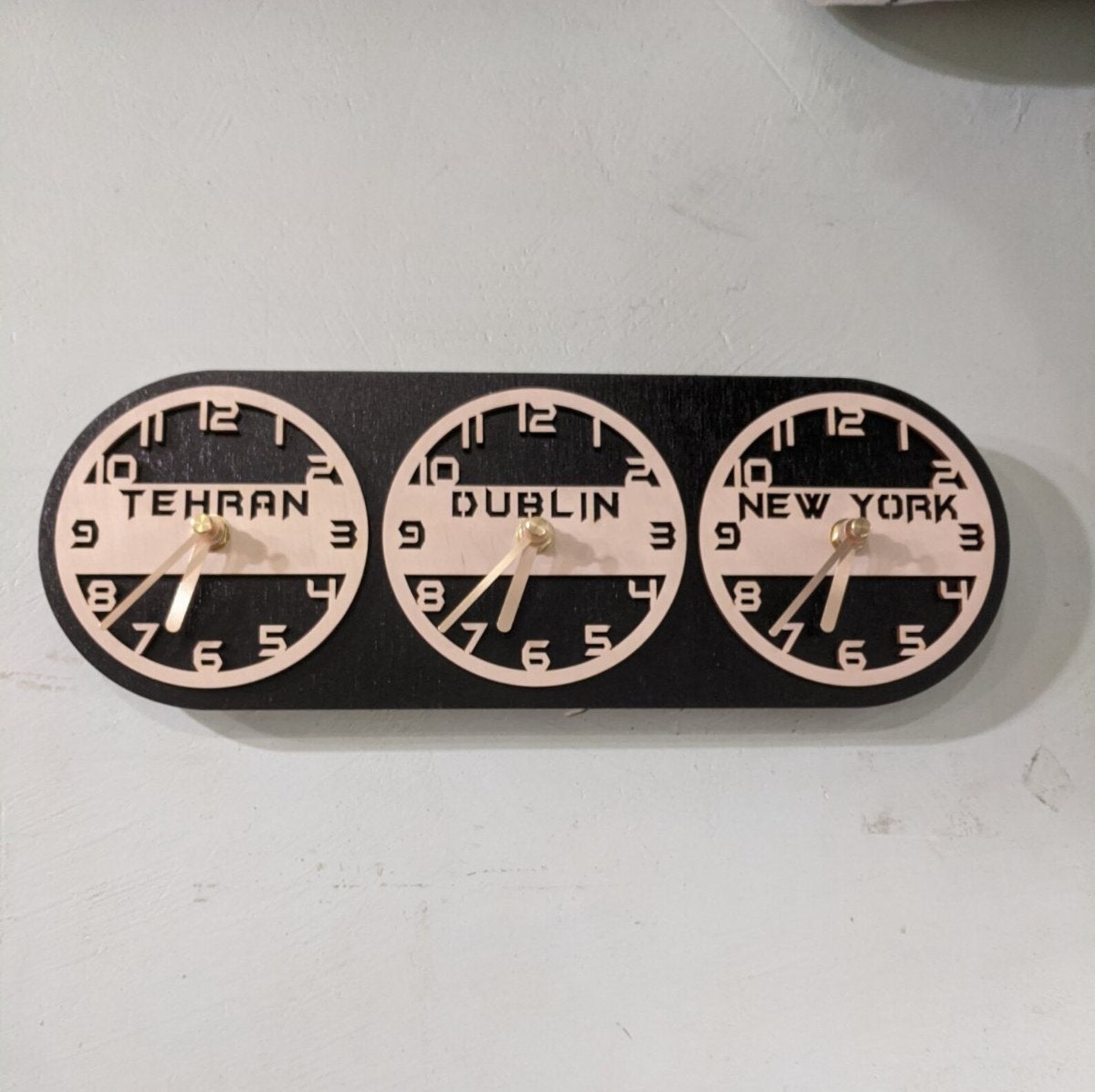 Time Zone Wall Clock City/State/Country Sign World Clock Etsy