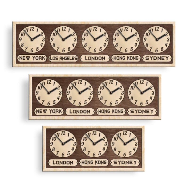 Framed Time Zone Wall Clock City/State/Country Sign World Etsy