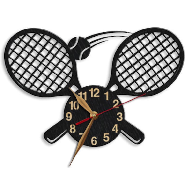 Tennis Rackets Clock Wood Nonticking LARGE 1218inch Sport Etsy