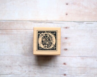 Letter O Rubber Stamp, Letter O Monogram, O Initial Wood Mounted Rubber Stamp Alphabet Detail Scrapbooking Accent/Card Making, Invitations