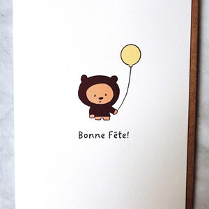 Bonne Fête! Cute French Birthday Card, Carte D'anniversaire, cute card, French card