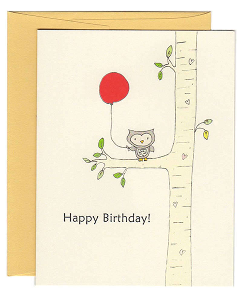 Cute Little Owl Happy Birthday Card - Etsy Canada