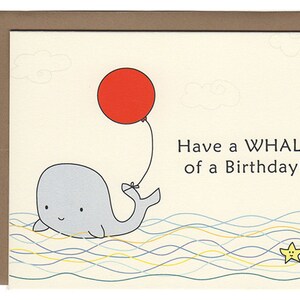 Jolie carte de joyeux anniversaire baleine