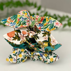 Chouchou en papier Citrus Rifle | 4 magnifiques tirages disponibles | Elastiques à cheveux sur le thème des agrumes | Avec ou sans noeud | Chouchous maigres