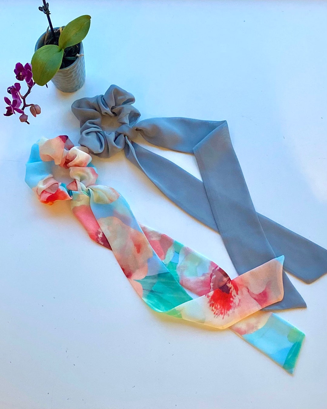 Beautiful Scrunchie With Long Bow | Sheer and Pretty Scrunchie With ...