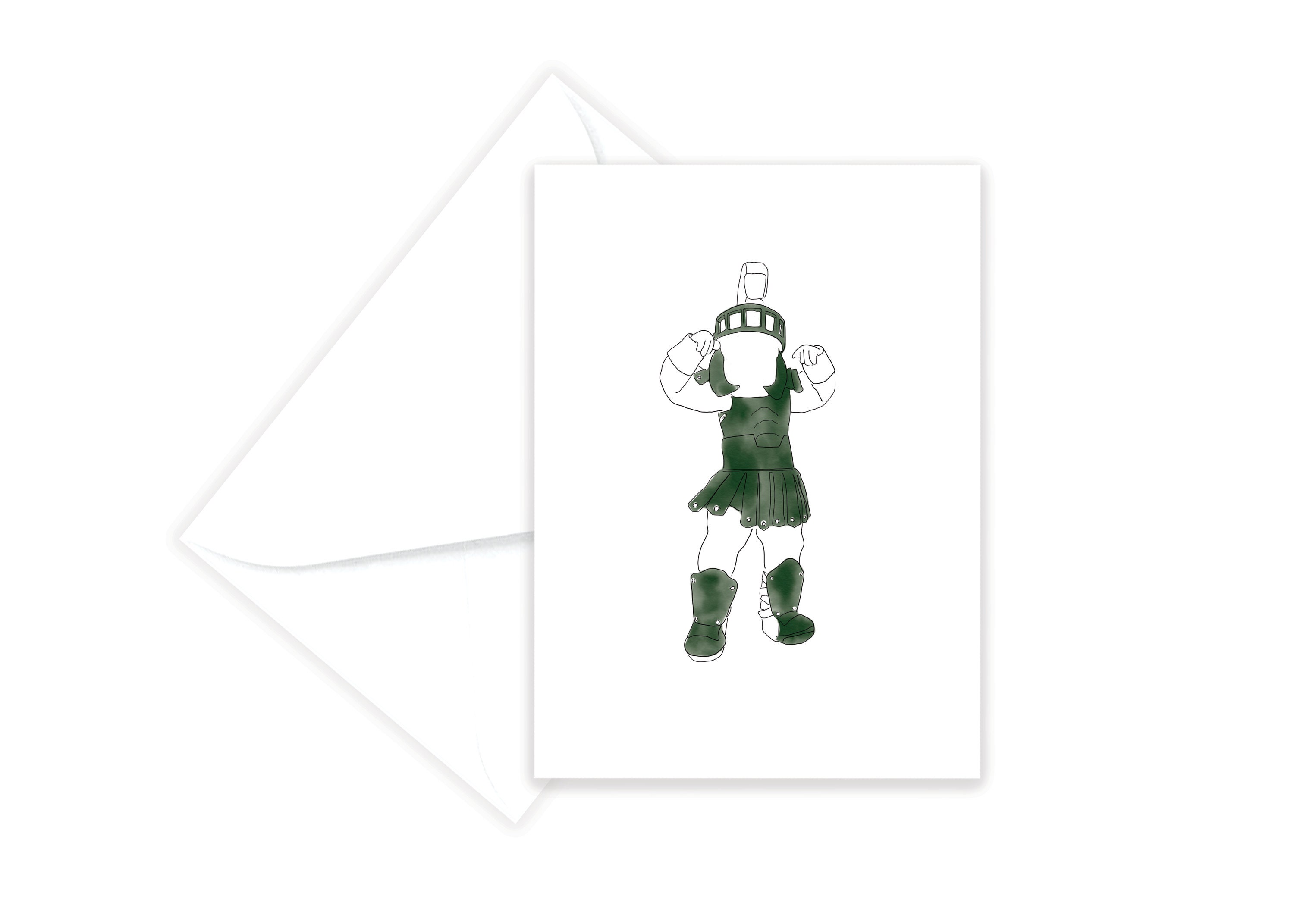 Michigan State Sparty Card Set Spartan Greeting Card Sets Etsy