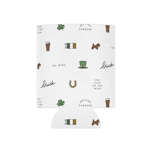 Irish Tailgating Can Cooler - Go Irish Patterened Koozie