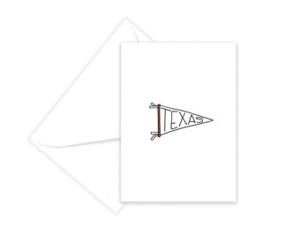 Texas Longhorn Pennant Card Set - Texas Greeting Card Sets - Hook 'Em Horns