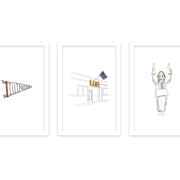 University of Illinois Poster Etsy