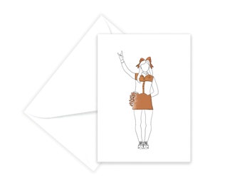 Texas Longhorn Cheerleader Card Set - Texas Greeting Card Sets - Hook 'Em Horns