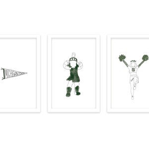 Michigan State Poster Prints -- Affiches spartiates