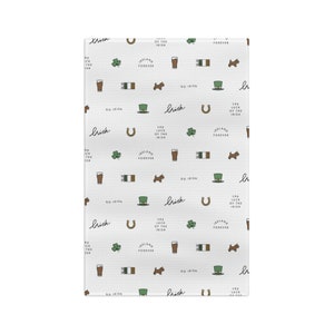 Irish Tea Towel - Irish Icons Patterned Kitchen Towel