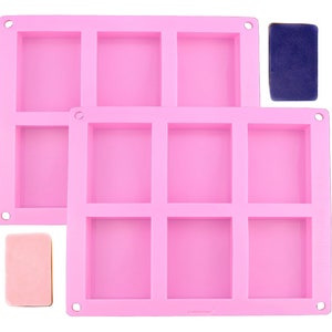 Silicone Soap Molds Homemade Craft Old Fashion Soap Bar Mold Silicone Molds for Cake Baking Tart Pudding Cookie Making, Rectangle Shape