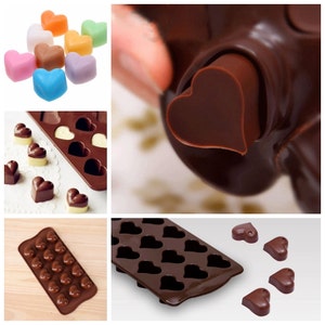 1pc 15-Cavity Dimpled Heart Shape Chocolate Mold, Silicone Dimpled