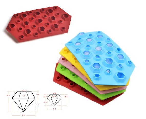 Diamond Ice Cube Tray Silicone Mold for Chocolates DIY Soap, Jello, & Candy