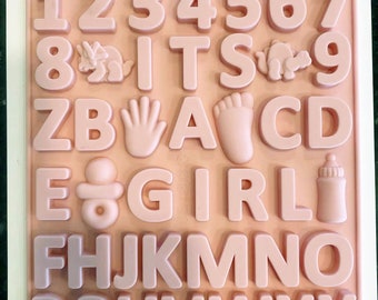 ITS a GIRL Alphabet Number Silicone Diy Mold to make Chocolate Candy Tray Mold  Party maker mould