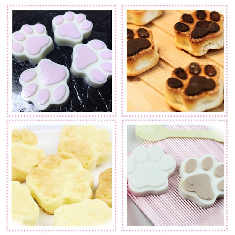 Mini Pet Paws Paw Print Perfect for Homemade dog Treats Silicone DIY Mold to make Soap Candle Chocolate Candy Tray Mold ICE Party mould image 4