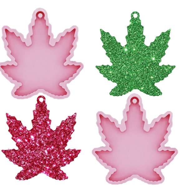 Keychain Jewelry Resin Clay Maple Leaf Marijuana Cannabis Silicone Candy Weed Edible leaf Mold