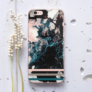 Black Marble iPhone XR XS Max Case Watercolor Case iPhone 6 Case iPhone 8 Case Mist iPhone Plus Case iPhone X Galaxy S9 Gift For Her WC1115