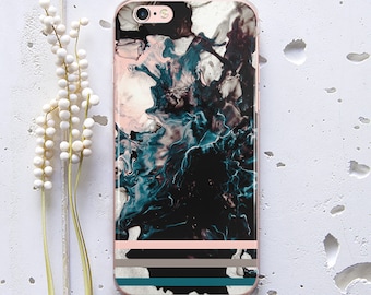 Black Marble iPhone XR XS Max Case Watercolor Case iPhone 6 Case iPhone 8 Case Mist iPhone Plus Case iPhone X Galaxy S9 Gift For Her WC1115